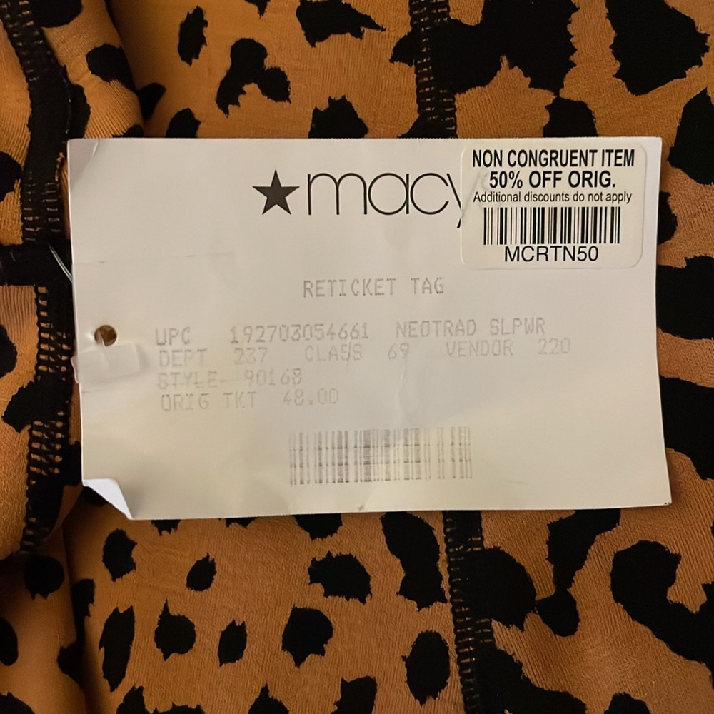 NWT FELINA Animal Print Leggings - Black & Brown.  Size Medium - Picture 6 of 6